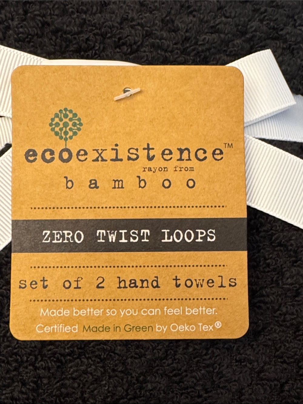 8pc ECOEXISTENCE Bamboo Zero Twist Loops Bath Towel Set - Caviar(Black) - Picture 5 of 11